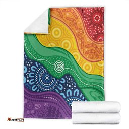 Australia First Nation LGBTQ+ Blanket Aboriginal Rainbow Flag LT7