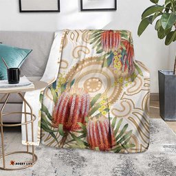 Australia Banksia Blanket Aussie Native Flowers Indigenous Art LT14