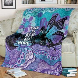 Australia Indigenous Teal Purple Contemporary Aboriginal Art Blanket Hope Is Real LT7