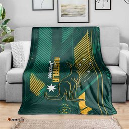 Australia Socceroos 2026 Custom Blanket Go Aussie Kangaroo National Color LT14
