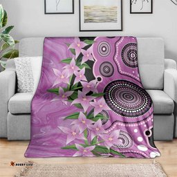 Australia Boronia Blanket Aussie Native Flowers Indigenous Art LT14