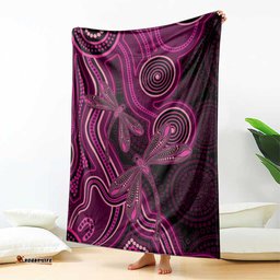 Australia Breast Cancer Awareness Blanket Pink Dragonflies Aboriginal Art LT14