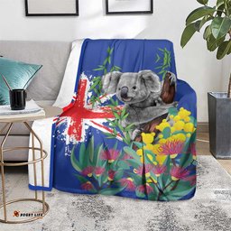 Australia Day Koala Blanket Aussie Aussie Aussie Oi Oi Oi Blue Color LT9