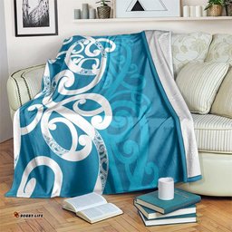 Azure Blue Maori Blanket Koru Kowhaiwhai LT7