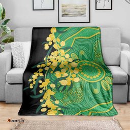 Australia Golden Wattle Blanket Aussie Native Flowers Indigenous Art LT14