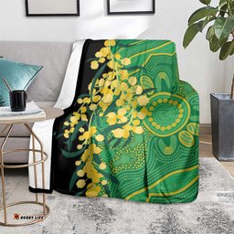 Australia Golden Wattle Blanket Aussie Native Flowers Indigenous Art LT14