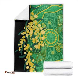 Australia Golden Wattle Blanket Aussie Native Flowers Indigenous Art LT14
