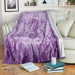 Australia Epilepsy Awareness Blanket Seahorse Think Purple Ribbon Aboriginal LT14