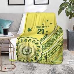 Custom Cricket Aussie Pride Blanket Aboriginal Dot Art Cricket LT9