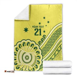 Custom Cricket Aussie Pride Blanket Aboriginal Dot Art Cricket LT9