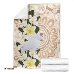 Australia Long-billed Corella Blanket Cacatua Tenuirostris Plumeria Aboriginal Art LT14