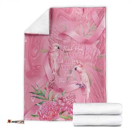 Australia Breast Cancer Awareness Blanket Think Pink Cockatoos Ribbon LT14