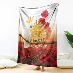 Australia Cockatoo ANZAC Day Blanket Lest We Forget LT05