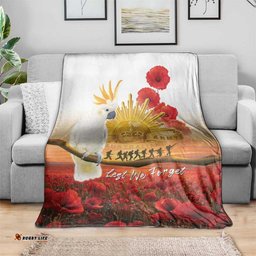 Australia Cockatoo ANZAC Day Blanket Lest We Forget LT05