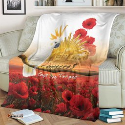 Australia Cockatoo ANZAC Day Blanket Lest We Forget LT05