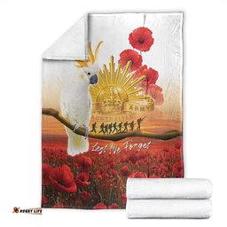 Australia Cockatoo ANZAC Day Blanket Lest We Forget LT05