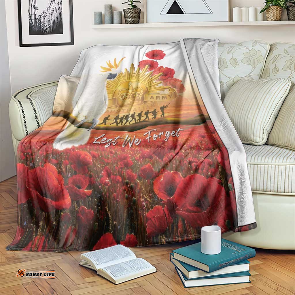 Australia Cockatoo ANZAC Day Blanket Lest We Forget LT05
