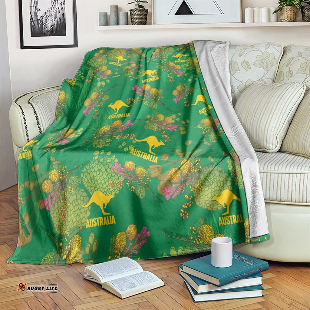 Australia Billy Buttons Blanket Aussie Pycnosorus Kangaroo Seamless Style LT14