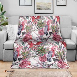Australia Pink Galah Blanket Rose-breasted Cockatoo Pineapple Seamless Vibes LT14