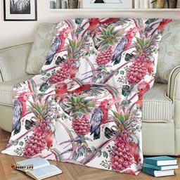 Australia Pink Galah Blanket Rose-breasted Cockatoo Pineapple Seamless Vibes LT14