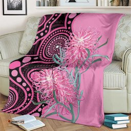 Australia Grevillea Blanket Aussie Native Spider Flower Indigenous Art LT14