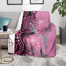 Australia Grevillea Blanket Aussie Native Spider Flower Indigenous Art LT14