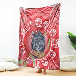 Australia Gang-gang Cockatoo Christmas Blanket Eucalyptus Blossoms Aboriginal Merry Xmas LT14