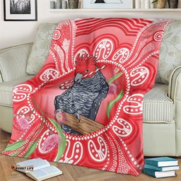 Australia Gang-gang Cockatoo Christmas Blanket Eucalyptus Blossoms Aboriginal Merry Xmas LT14