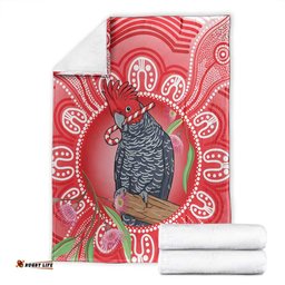 Australia Gang-gang Cockatoo Christmas Blanket Eucalyptus Blossoms Aboriginal Merry Xmas LT14