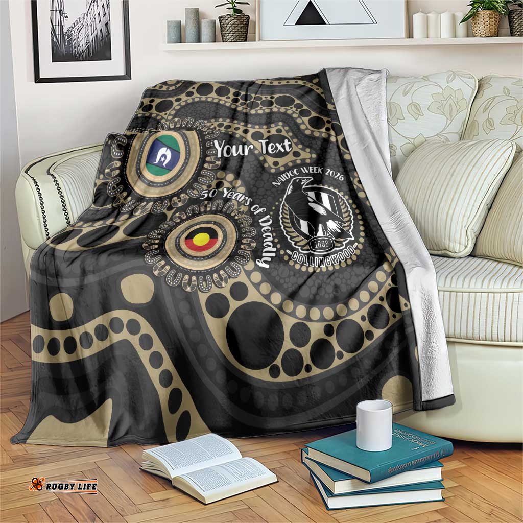 Collingwood NAIDOC Week 2026 Personalised Blanket 50 Years of Deadly Aboriginal Art LT14