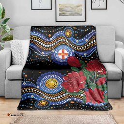 Australia New South Wales Waratahs Blanket Aboriginal Dot Art LT9