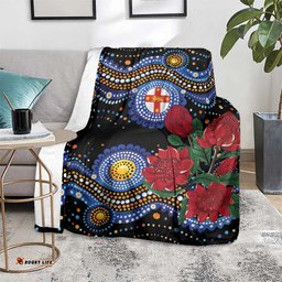 Australia New South Wales Waratahs Blanket Aboriginal Dot Art LT9