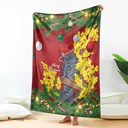 Australia Gang-gang Cockatoo Christmas Blanket Callocephalon Fimbriatum Golden Wattle Red LT14