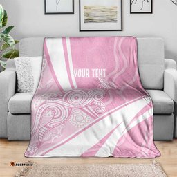 Australia Bowls Personalised Indigenous Pink Round Blanket LT7