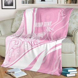 Australia Bowls Personalised Indigenous Pink Round Blanket LT7