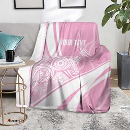 Australia Bowls Personalised Indigenous Pink Round Blanket LT7