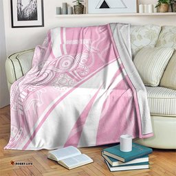 Australia Bowls Personalised Indigenous Pink Round Blanket LT7