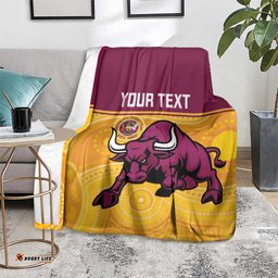 Custom Australia Queensland Cricket Blanket Go Bulls - Aboriginal Art LT14