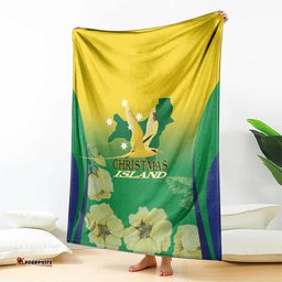 Australia Christmas Island Blanket Golden Bosun Abutilon listeri With Map LT14
