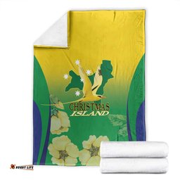 Australia Christmas Island Blanket Golden Bosun Abutilon listeri With Map LT14