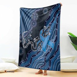 Autism Awareness Blanket Hope Ribbon And Aboriginal Patterns DT05