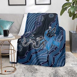 Autism Awareness Blanket Hope Ribbon And Aboriginal Patterns DT05