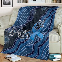 Autism Awareness Blanket Hope Ribbon And Aboriginal Patterns DT05