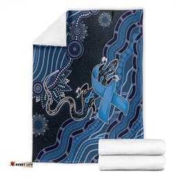 Autism Awareness Blanket Hope Ribbon And Aboriginal Patterns DT05