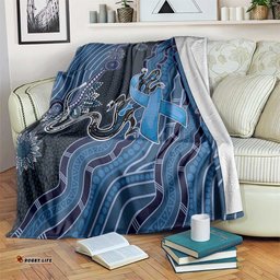 Autism Awareness Blanket Hope Ribbon And Aboriginal Patterns DT05