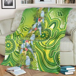 Budgerigar Australia Blanket Aussie Common Parakeet Indigenous Art LT14