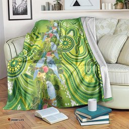 Budgerigar Australia Blanket Aussie Common Parakeet Indigenous Art LT14