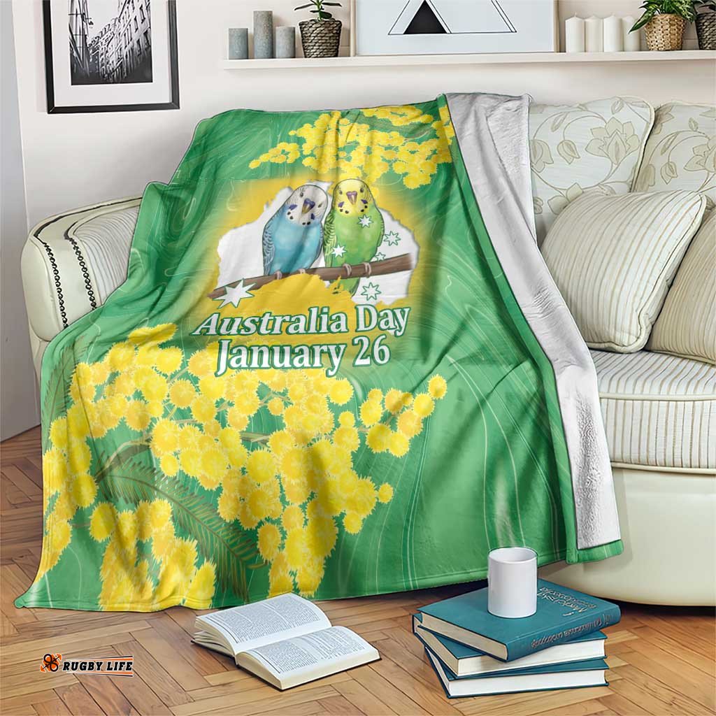 Budgerigar Australia Day Blanket Proud To Be An Aussie Opal National Color LT14