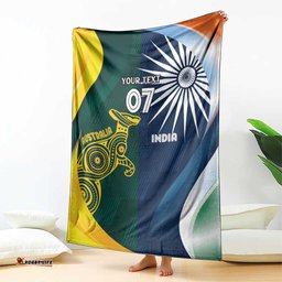 Custom India and Australia Cricket Blanket Special Half-Half Mix LT7