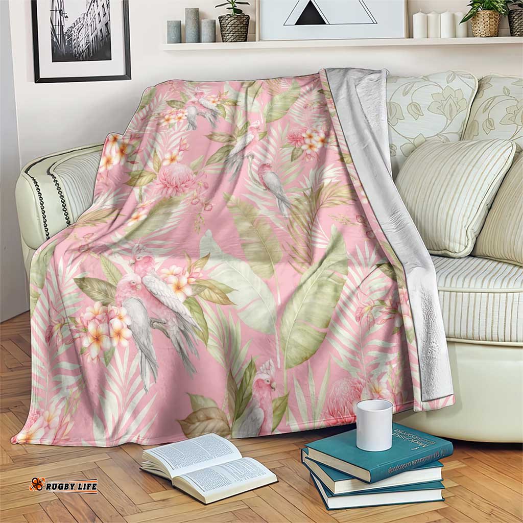 Australia Galah Cockatoo Blanket Eolophus Soseicapilla Couple Seamless Style LT14